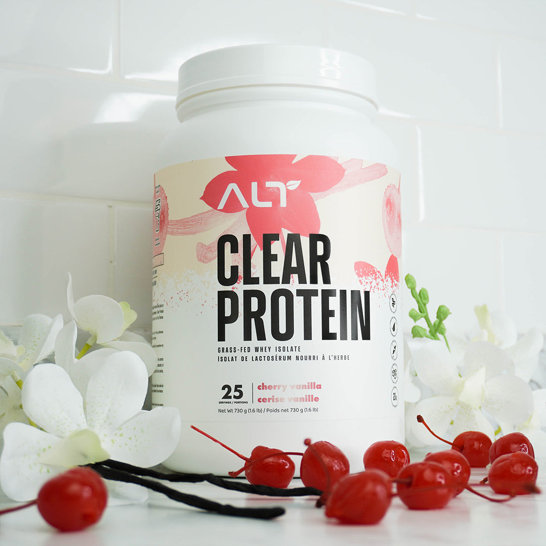 Cherries and vanilla with Alt clear whey protein