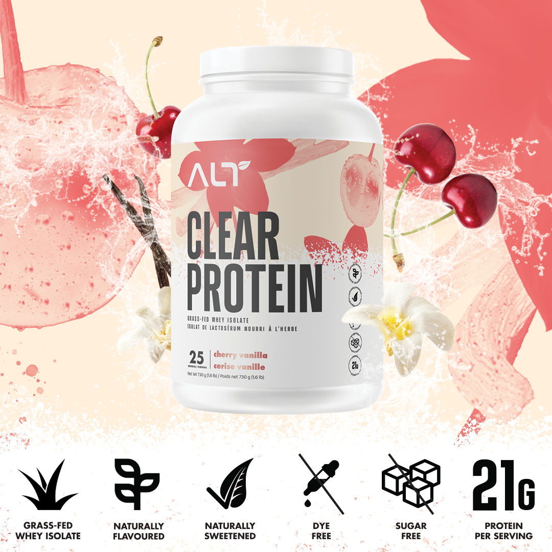 Cherry vanilla clear whey social post