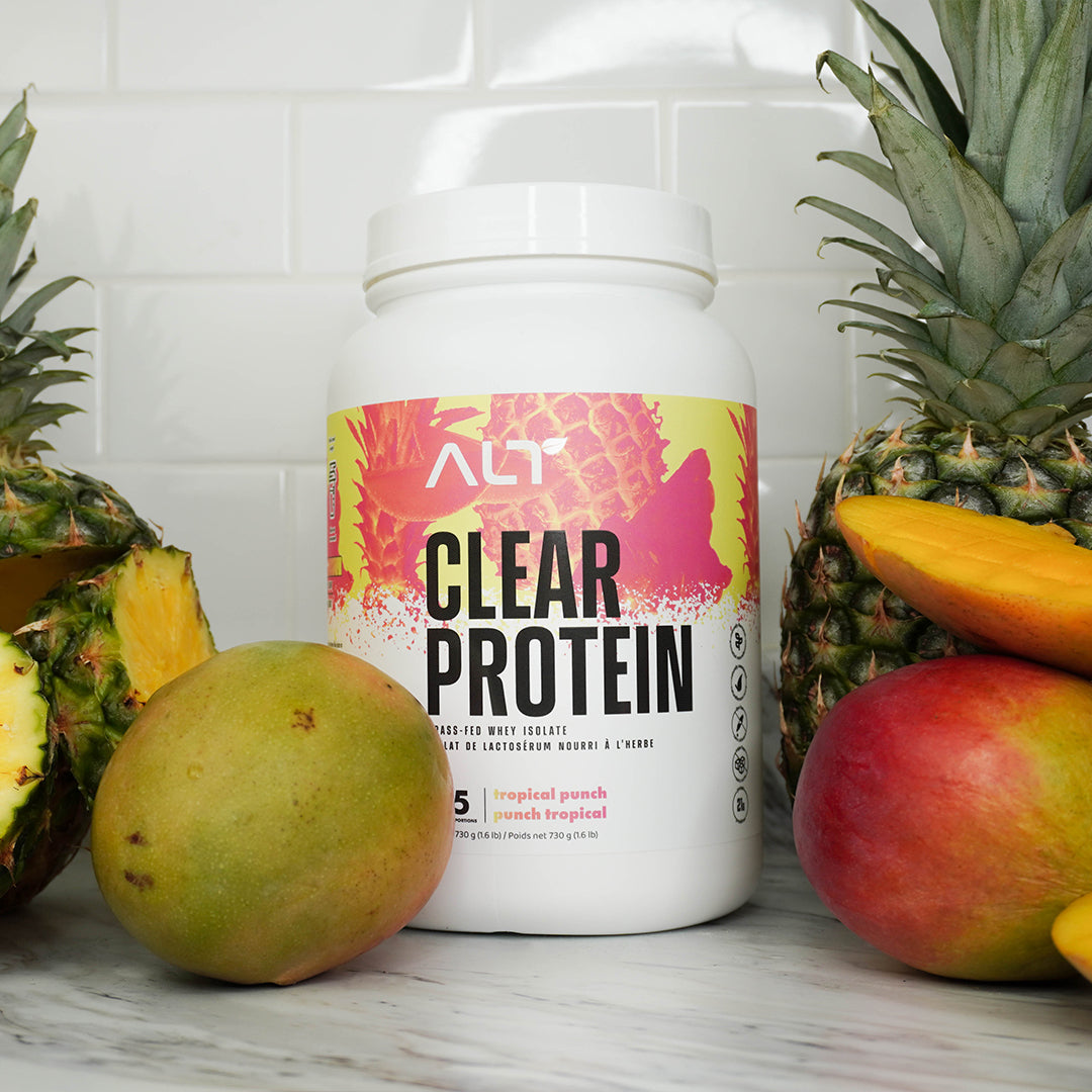 tropical fruits with Alt clear whey protein