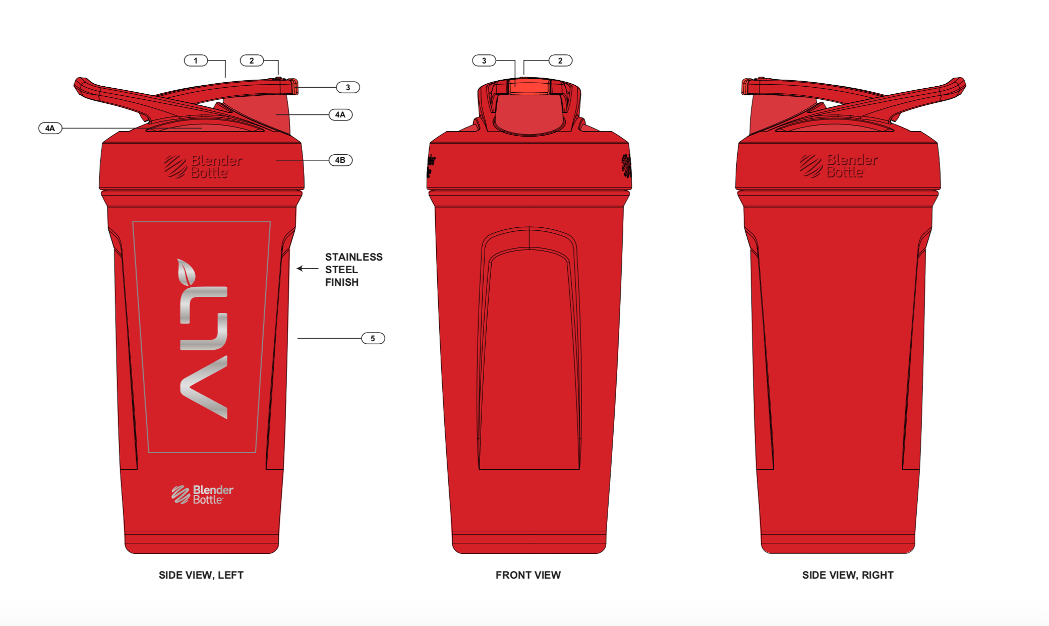Red alt branded shaker cups