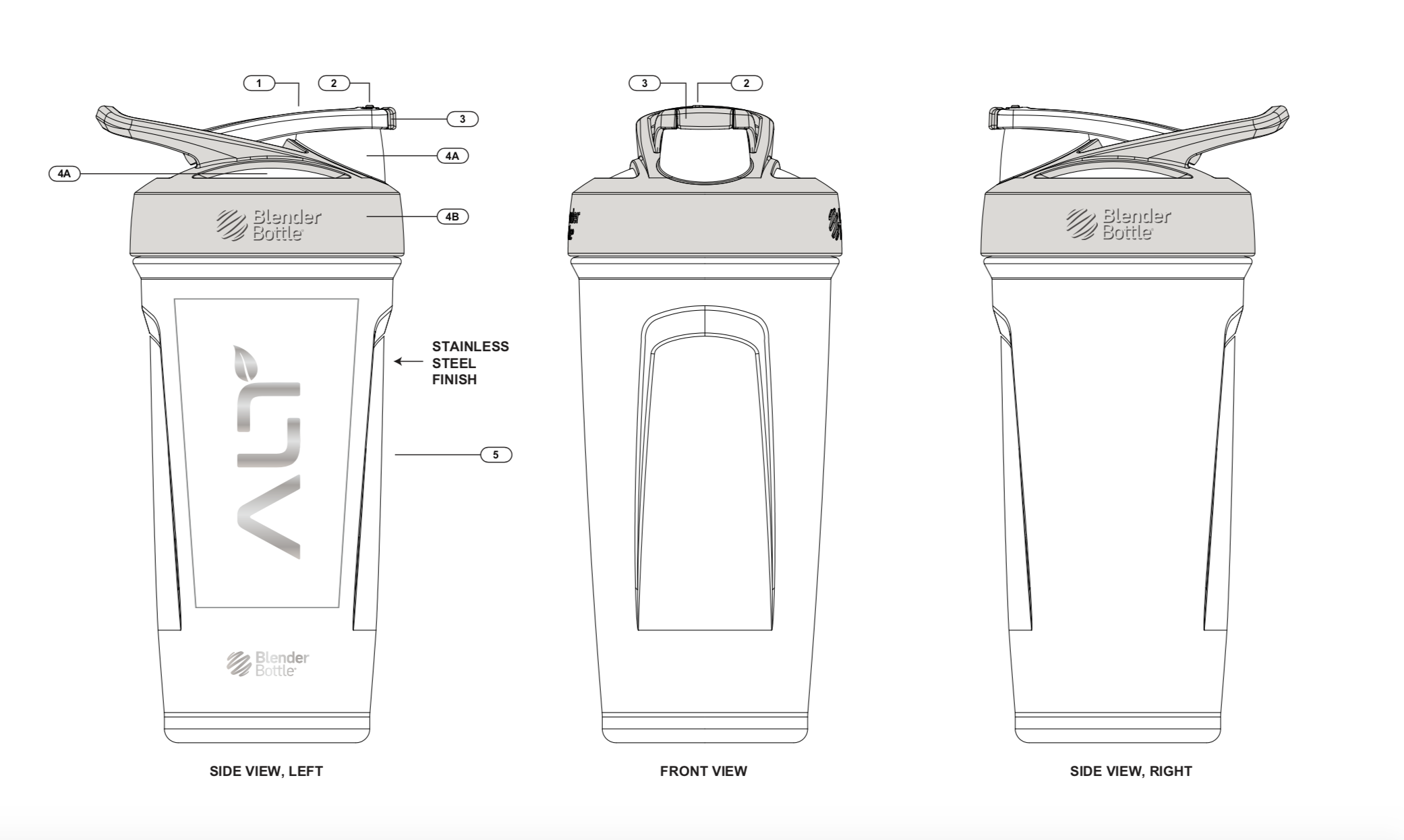 White alt branded shaker cups