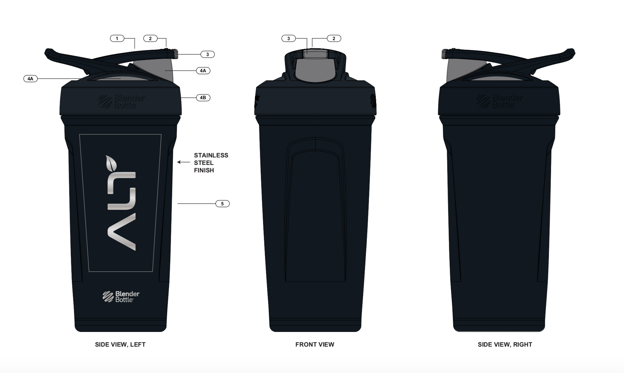 Black alt branded shaker cups